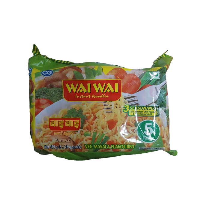 WAI WAI VEG MASALA 75GM X 5PKT
